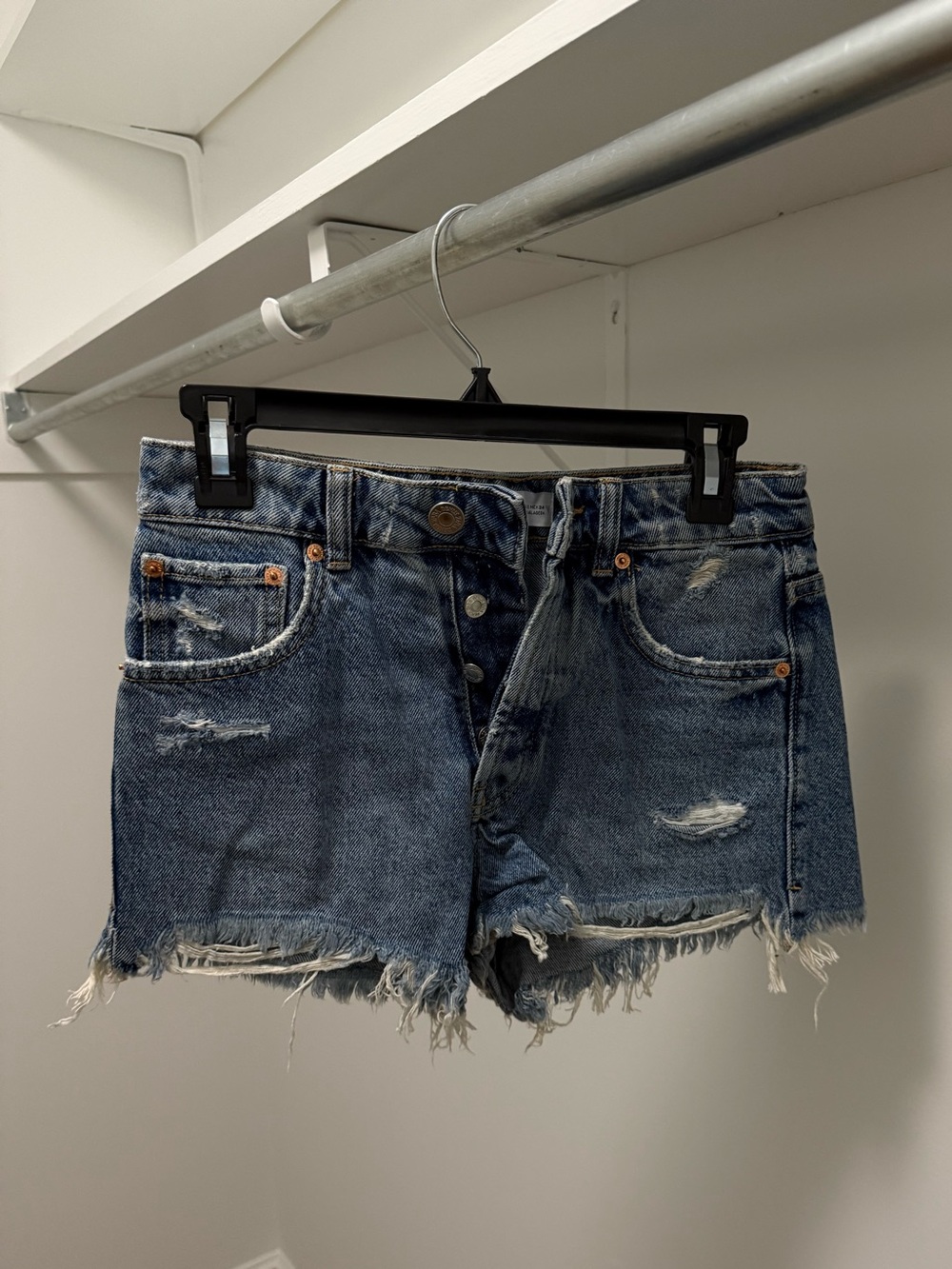 Zara: Denim Distressed Mini Shorts